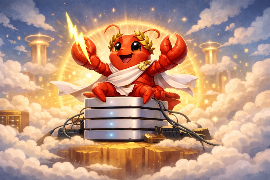 God mode stack with a lobster in the clouds