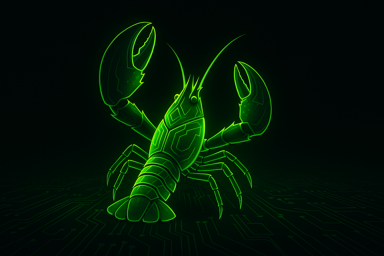 NVIDIA green lobster on a circuit board — NemoClaw