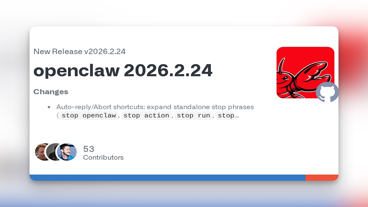 Release note for OpenClaw