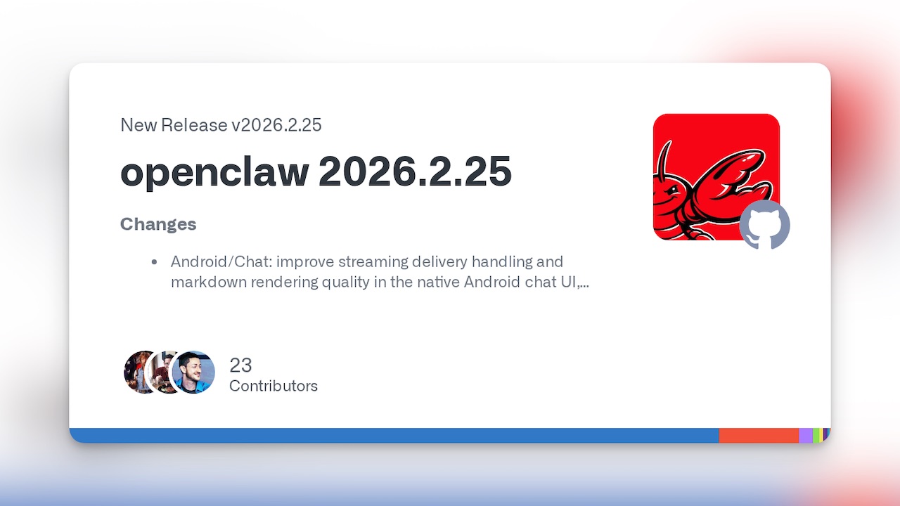 Release note for OpenClaw