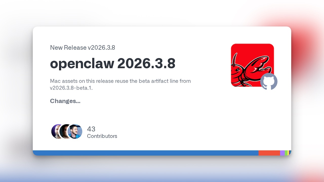 OpenClaw v2026.3.8 release
