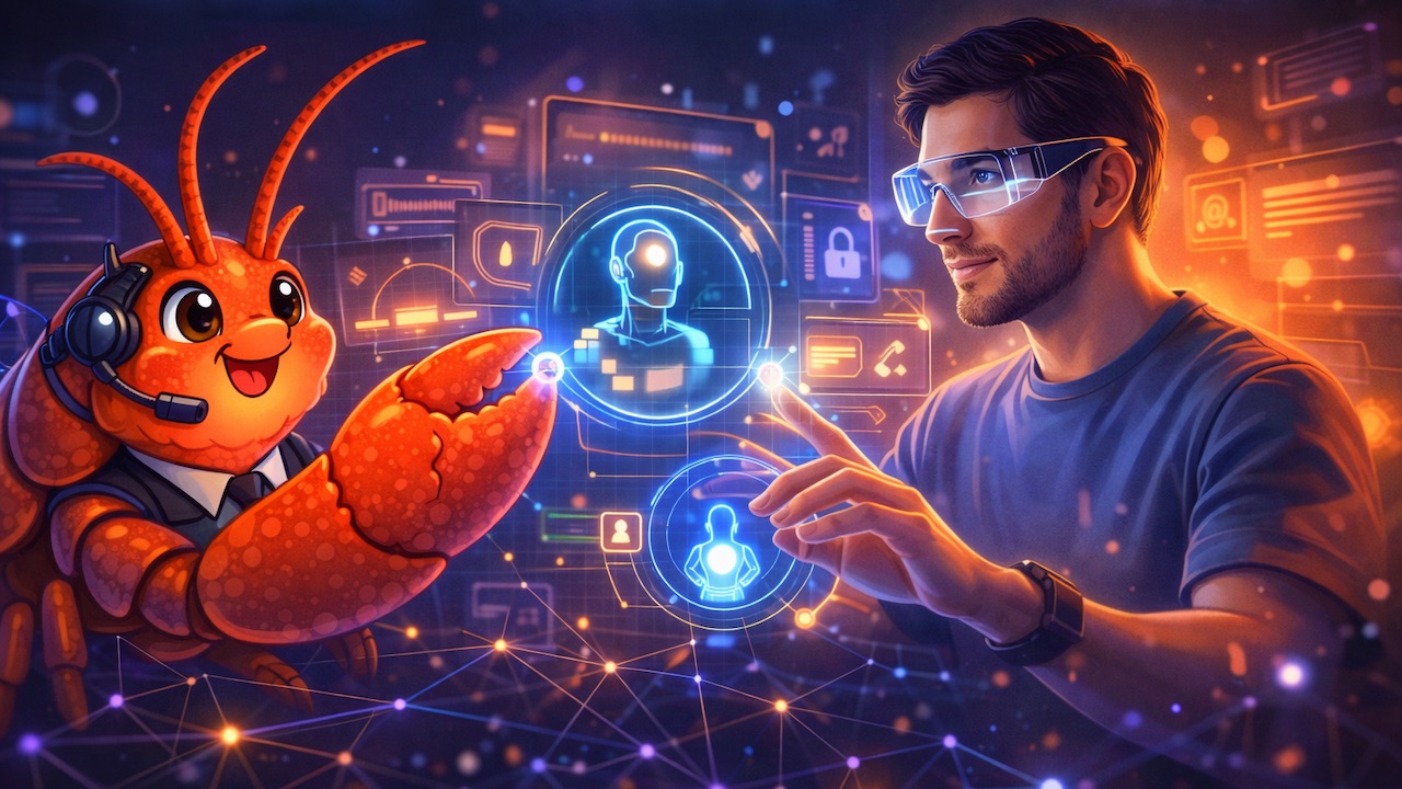 A holographic workplace connecting OpenClaw and the user